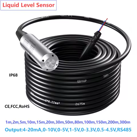 0-100m to 4-20mA DeepWell Level Sensor 0-10V Water Level Transmitter 50m 80m to RS485 Liquid Level T
