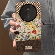 INS doodle Phone Case For Huawei Mate 80 Pro Max Mate80 80Pro 80 70 60 5G acrylic shell Plaid flower