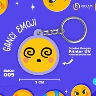 GANTUNGAN [ EMOJI 009 ] Emoticon Keychain Wedding Souvenir Birthday/ - Cute Acrylic Emoji Keychain
