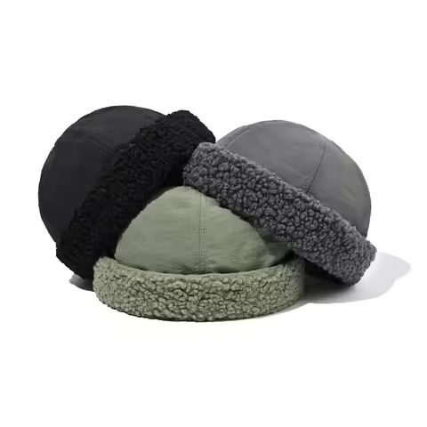 2025 New Winter Warm Lamb Woll Plush Brimless Baseball Caps Gorro Y2k Docker Hats Bonnets Silk Balac