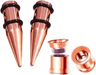 HEKEUOR 9MM Screw Fit Ear Gauges Taper Plug Tunnel Stretching Body Piercing Jewelry for Women Men