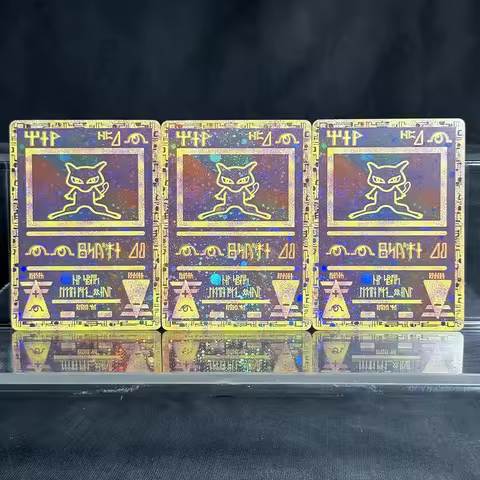3PCS PKM Proxy Cards MEW PIKACHU KINGDRA LUGIA VICTINI RESHIRAM Foil Game Collection Cards PTCG Kids