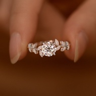 Moissanite Ring 0.5ct 1ct D Color Real 925 Silver Platinum Plated with Certificate Promise Engagemen