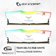 Team T-Force Delta RGB DDR4 2X16GB 3600Mhz White | Teamgroup Memory Ram 32GB PC 3600