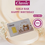 999.9Gold Goldbar Happy Birthday 999.9 Jongkong Emas