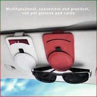 Multifunctional leather card storage shade clip car sun visor bag card storage glasses holder clip