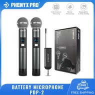Phenyx Pro PDP-2 Dual Channel Digital Portable Wireless Microphone UHF Recording Karaoke DJ Mic Prof