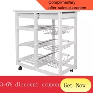 YQ5 Islands Trolleys Hotel Catering Serving Trolley Moveable Kitchen Storage Rack Four-layer Home Utility Shelf Trolley