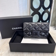 Chanel So Black黑羊皮卡夾 25年購入 近全新