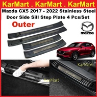 Mazda CX5 CX-5 2017 -2025 Black Titanium Stainless Steel Side Sill Plate 4pcs/set Door Sill Protecto