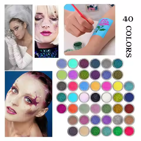 New Diamond Glitter Tattoo Set Temporary Tattoo Glitter Kit Waterproof Glitter Powder Makeup Brush T