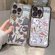 Pocket Monster Pokemon Family Electroplated Case For Samsung A57 5G A37 A17 A07 Clear Casing Galaxy 