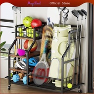 MagiDeal Golf Bag Storage Rack Adjustable Golf Bag Storage Garage Organizer for Basement Garage Cour
