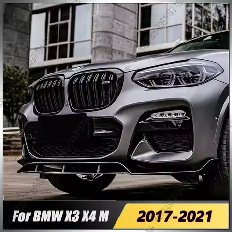 For BMW X3 G01 & X4 G02 M40i M40d M-Pack M-Sport 2017-2021 4Pcs Front Bumper Splitter Lip Diffuser S