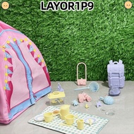LAYOR1P9 1Set Doll Camping Set, Playing House Plastic Resin Dollhouse Scene Tent Model, Creative Dol