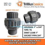 WATERMUR OUTER THREAD TS 1 x 3/4 TRILLION UNION PVC 1" x 0.75" WATERMOOR