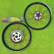 SET RIM ALLOY EGO , NOUVO S, AVANTAZ, SOLARIZ, EGO LC SIZE RIM 17 x 1.40 DEPAN BELAKANG SIAP STRING 