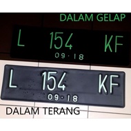 Glow license plate sticker