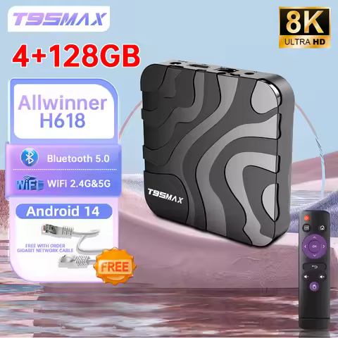 Smart TV Box T95MAX Ultra 8K 4GB Ram 64GB 128GB Rom Android 14 Allwinner H618 Dual Wifi Media Player
