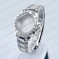 NEITON 39mm VK63 Case Silver Watch Case Stainless Steel Watch Strap Fit VK63 Quartz Movement Watch A