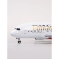 36cm Simulation with Light 1: 200 Emirates Airlines A380 Airplane Model Decoration Gift Emirates
