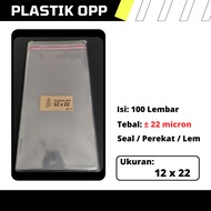 OPP Plastic Size 12 cm x 22 cm / 12x22 cm / 12 x 22 cm (thin)