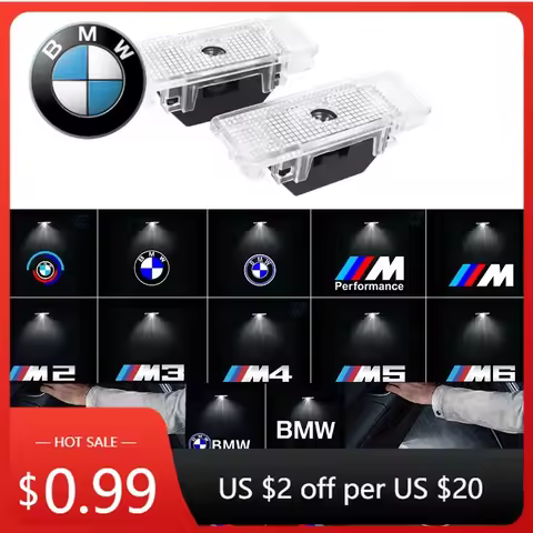 Interior Mouldings Hot 2-4Pcs LED car door welcome light warning light projector is suitable for BMW