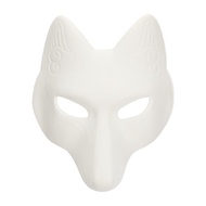 Blank Fox Mask Halloween Fox Mask Costume White Fox Mask DIY Blank Mask Japanese Kabuki Kitsune Mask