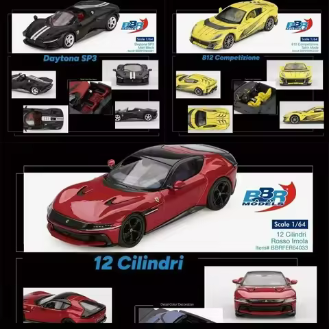 (Pre-Order) BBR BBR64 1:64 Daytona SP3 812 Competizione 12 Cilindri Red Diecast Collector's Vehicle 