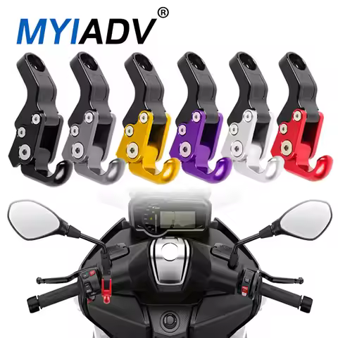 Motorcycle Accessories 10.5mm Side Mirrors Rod Luggage Hook Bag Hanger Cargo Carry Claw Grip Helmet 