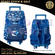 (Ori) smiggle Flow Access Trolley Backpack With Light Up Wheels Boy Version