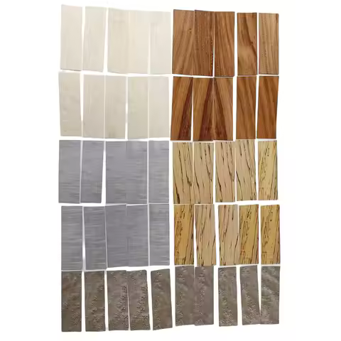 Pre Cut Fingerboard Wood Veneer Sheet,Size 1.5" x5.5",50 Pieces Exotic Variety Makes 10 Deck Skate B