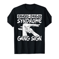 Ehlers-Danlos Syndrome( EDS) & HSD Awareness Month Graphic Crew Neck T-Shirt - Black with White Prin