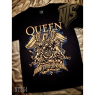 เสื้อยืดโอเวอร์ไซส์เสื้อยืดลำลองNTS 64 Queen ROCK เสื้อยืด เสื้อวง เสื้อดำ สกรีนลายอย่างดี ผ้าหนานุ่ม ไม่หดไม่ย้วย NTS T SHIRT S M L XL XXLรองรับการปรับแต่ง