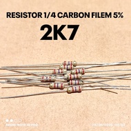 (10 PCS) RESISTOR 1/4W 1/4WATT 2K7 2.7K KILO CF 5% ROHS