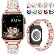 Suitable for Apple Watch Strap 38mm 40mm 42mm 44mm Stainless Steel Diamond Strap+Apple Watch Strap S