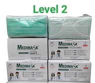 Medimask Disposable Surgical mask Inner Earloop Level 2 Green Color หน้ากากอนามัยเมดิแมสสีเขียว ระดับ2