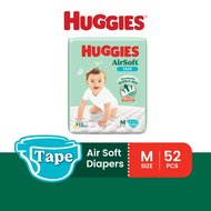 HUGGIES Breathable Air Soft Diapers - Tape (NB68s / S58s / M52s / L44s / XL38s)