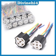 <divinehi4> Ceramic Car relay holder,5 pins Auto relay soet 5 pin relay connector plug Ceramic Relay