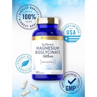 Carlyle Buffered Magnesium Bisglycinate 665 mg, 250 Capsules, Chelated Essential Mineral