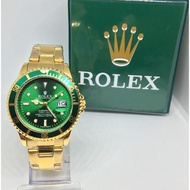 NEW=Rolex Submariner Gold and Green Men's Watch