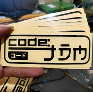 JDM CODE stickers, car motorbike stickers
