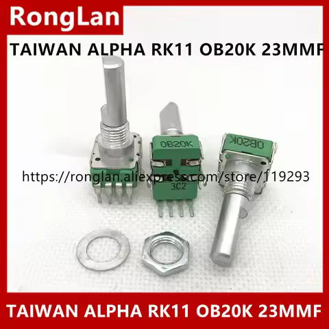 TAIWAN ALPHA RK11 360 degree infinite rotation OB20K B20K handle length 23MMF volume power amplifier