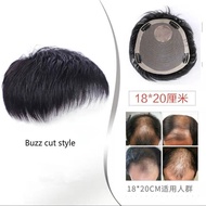 อัพเกรดผู้ชายวิกผมผมมนุษย์ Original วิกผมสั้นสำหรับชายหัวล้านเมดิเตอร์เรเนียนผมเสริมชิ้นเพิ่มผมสีเทา