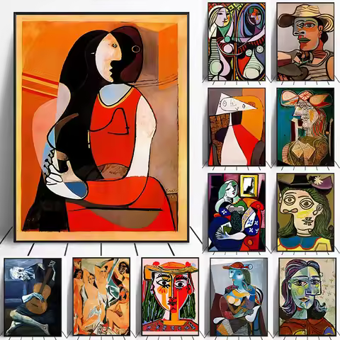 Pablo Picasso Famous Artwork Collection Poster Canvas Painting Abstract Vintage Wall Art For Gallery