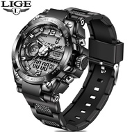 LIGE Jam Tangan Lelaki Men's Watch LIGE Fashion Waterproof LED Digital Watch