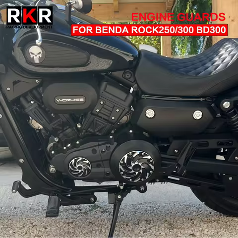 CNC Motorcycle Belt Drive Cover Electromagnetic Cylinder Engine Guard for Keeway V Cruise 125 BENDA 