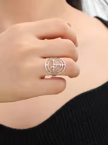 LIKGREAT Sigil Of Lilith Stainless Steel Ring Queen of the Night Solomon Magic Protection Amulet Rin