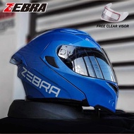 Zebra 627 Modular Helmet Full Face Dual Visor Smoke for Motorcycle Men and women With Free Visor