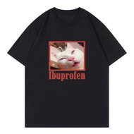 ibuprofen cat Meme TShirts Harajuku Fashion T-Shirts Men's and Women's Crew Neck Short Sleeve Shirts